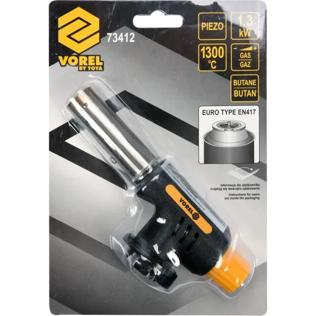 Cap arzator pentru butelie spray gaz, 1300 grade, Vorel 73412